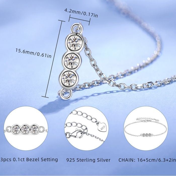 Silberarmband Damen Echt Moissanit