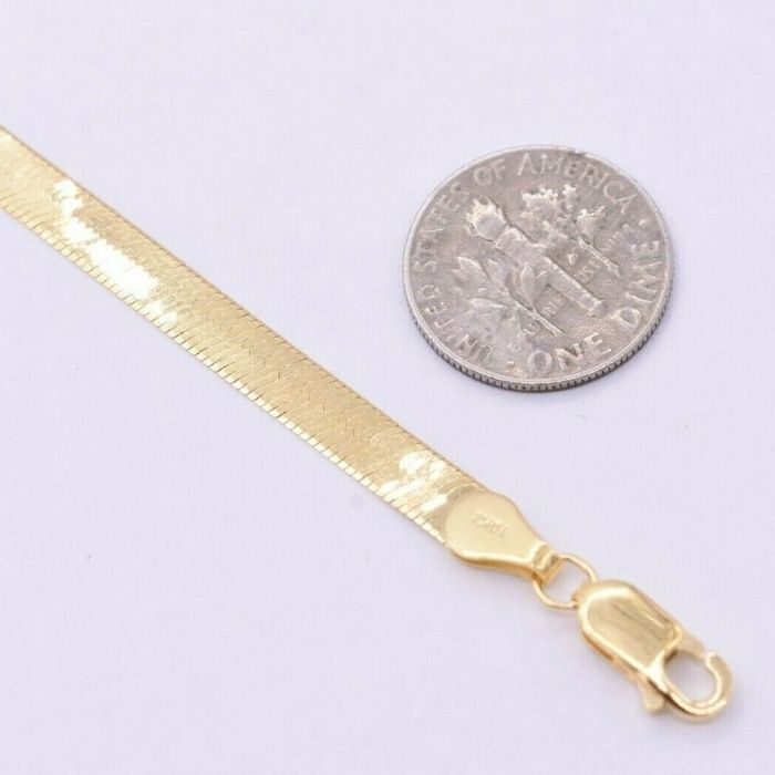 Gold Armband Damen 10 Karat Fischgrätmuster 4.5mm