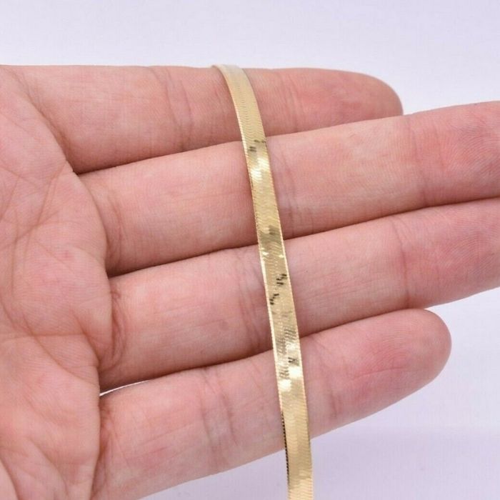 Gold Armband Damen 10 Karat Fischgrätmuster 4.5mm