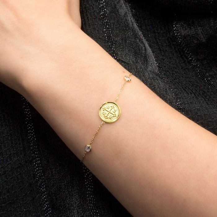 goldarmband-damen-585-14-karat-gold-christliches-orthodoxes-gold-munz-armband-2.2-gramm